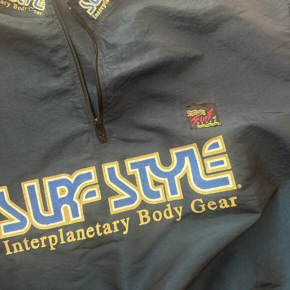 Vintage 90s SURF STYLE Pullover Windbreaker Jacket - One Size Fits All - Picture 2 of 4